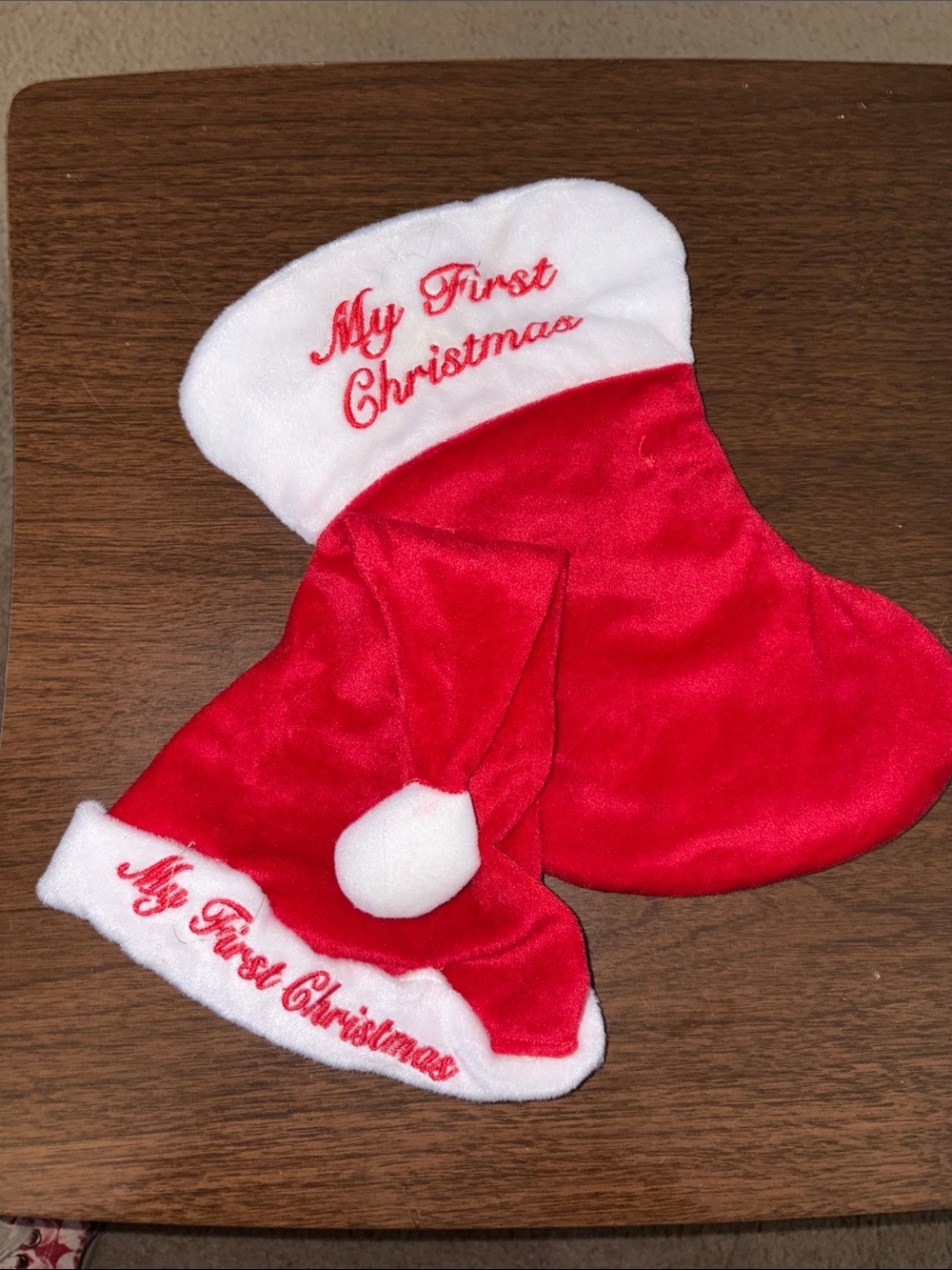 My First Christmas Santa Hat and Stocking set